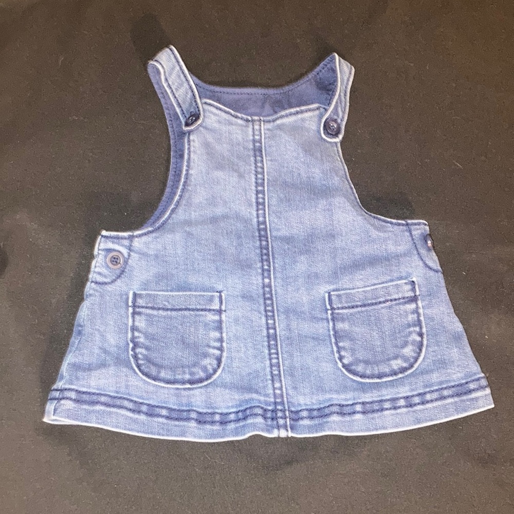 Blue Jean overall dress and Long sleeve shirt Set